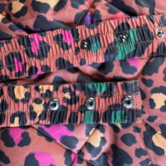 FARM Rio Reversible Hooded Puffer Coat Animal Print Dopamine Tropical - Picture 12 of 16